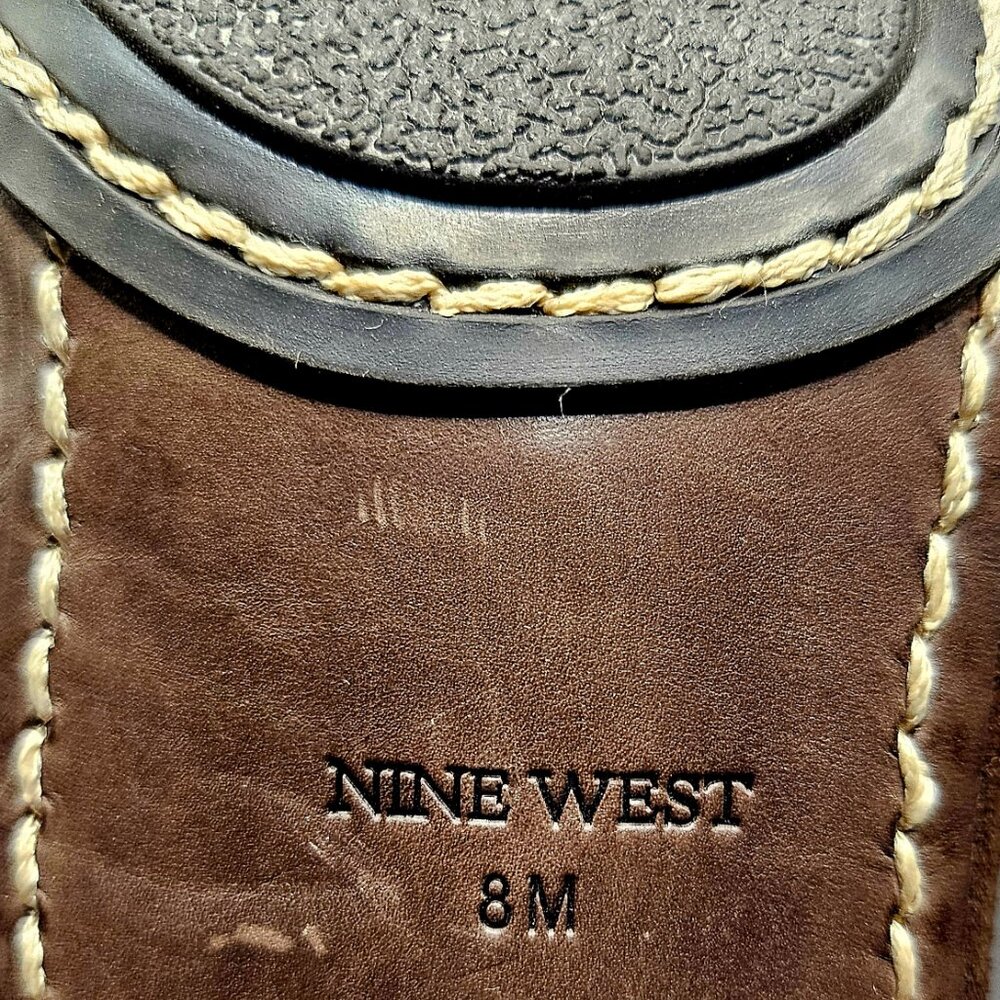 NINE WEST Classic Heeled Loafers, Size 8, Chocolate Brown, New - Picture 5 of 6